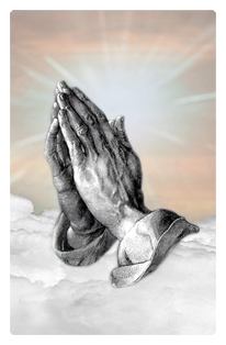 Praying Hands Clouds Bronze